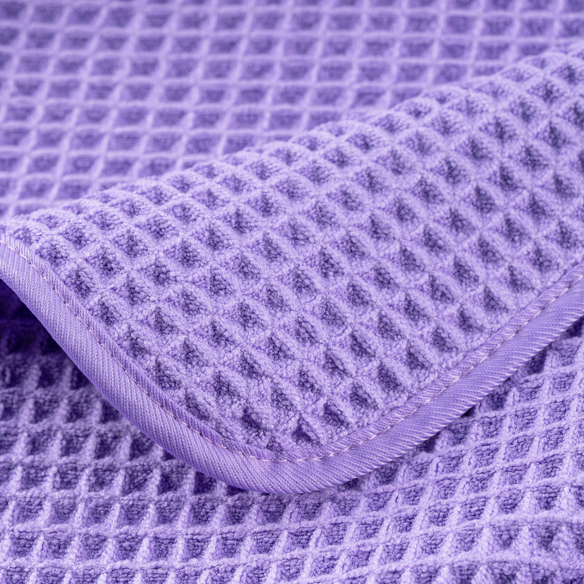 POLYTE waffle weave enhances absorbency and quick drying