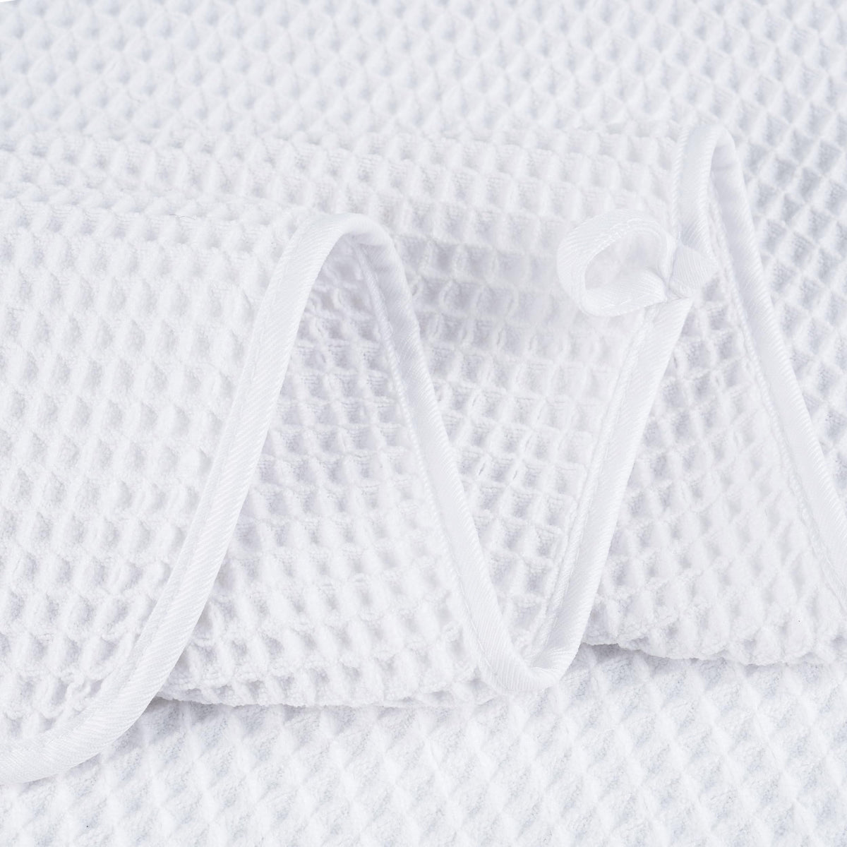 POLYTE waffle washcloth 13x13, gentle exfoliation for refreshed skin.