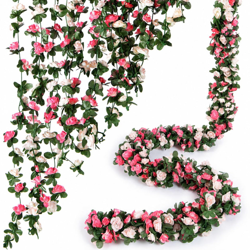 PONKING artificial rose vine close-up showing rose heads for elegant decor