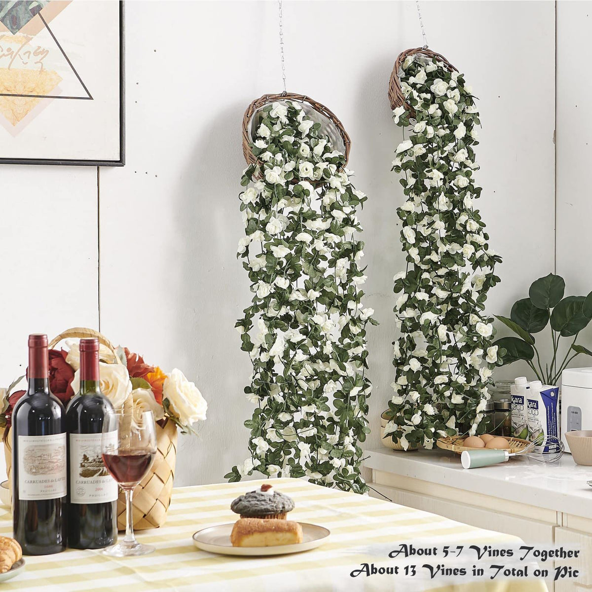 Ponking green leaves detail emphasizes realistic texture for natural-looking decor.