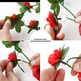 PONKING room arch decoration with rose vines for romantic vibe