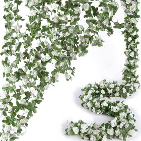 Ponking rose garland eight-vine setup with bright petals ideal for room decorations and backdrops.
