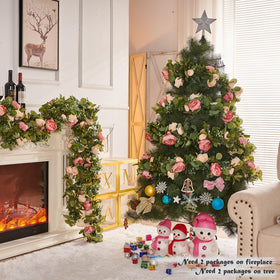 PONKING wall decor with garland and string lights