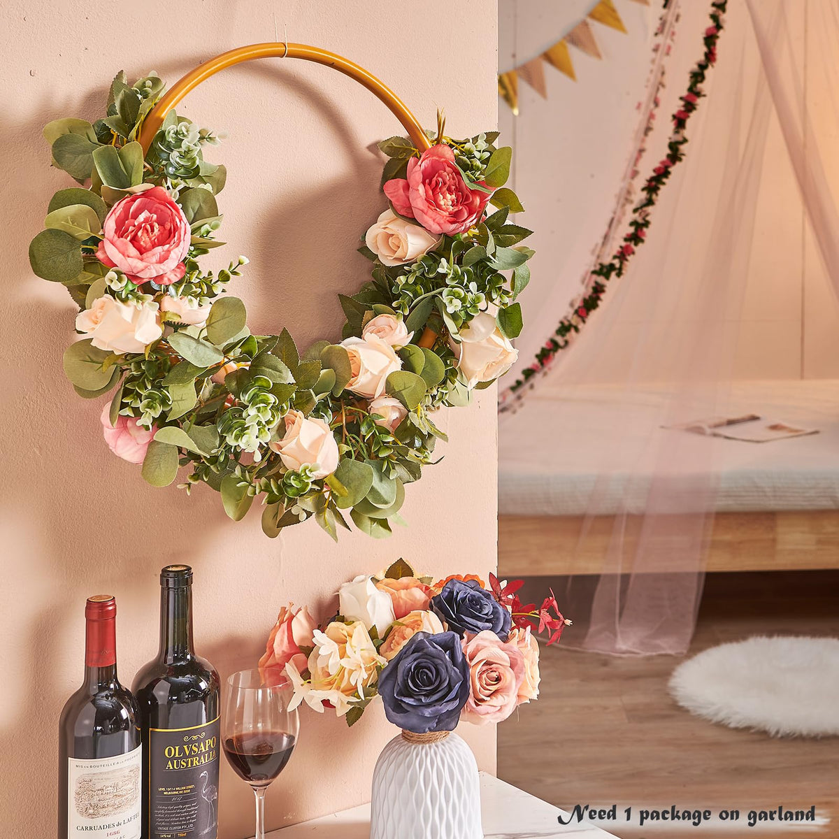PONKING wedding arch decorated with rose garlands