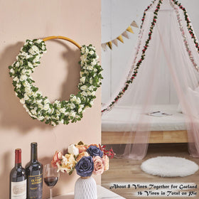 Ponking wedding party decor rose vine adds color and charm to venues.