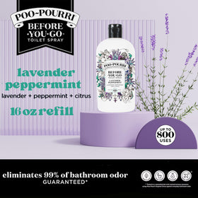 Poo-Pourri spray in action ready to neutralize bathroom odors.