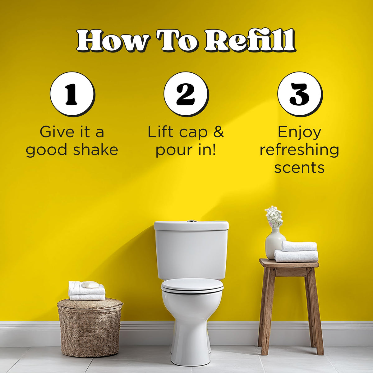 Poo-Pourri Original Citrus bottle cap enables easy, mess-free refills.
