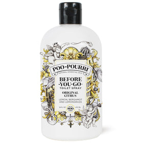 Poo-Pourri Original Citrus bottle ready to prevent bathroom odors.