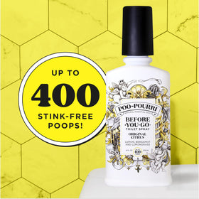Poo-Pourri Original Citrus nozzle closeup illustrates easy spray before you sit.
