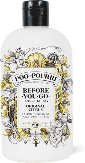 Poo-Pourri Original refill bottle ready for quick bathroom replenishment.