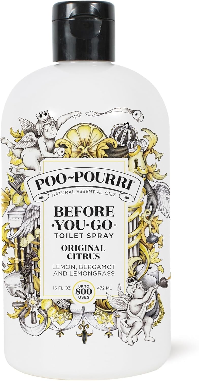 Poo-Pourri Original refill bottle ready for quick bathroom replenishment.