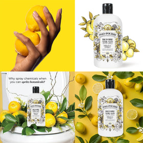 Poo-Pourri refill packaging shown for easy, waste-conscious replacements.