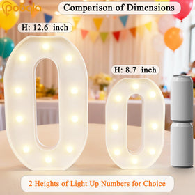 Pooqla 2026 numbers glow warm white, ideal for photo backdrops and festive lighting.