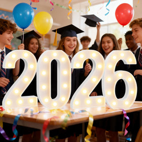 Pooqla Giant 2026 numbers glow for a striking graduation centerpiece.