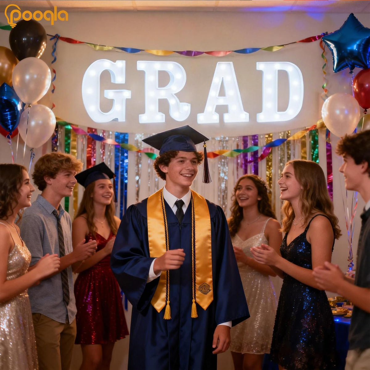 Pooqla GRAD nightlight décor doubles as reusable graduation keepsake.