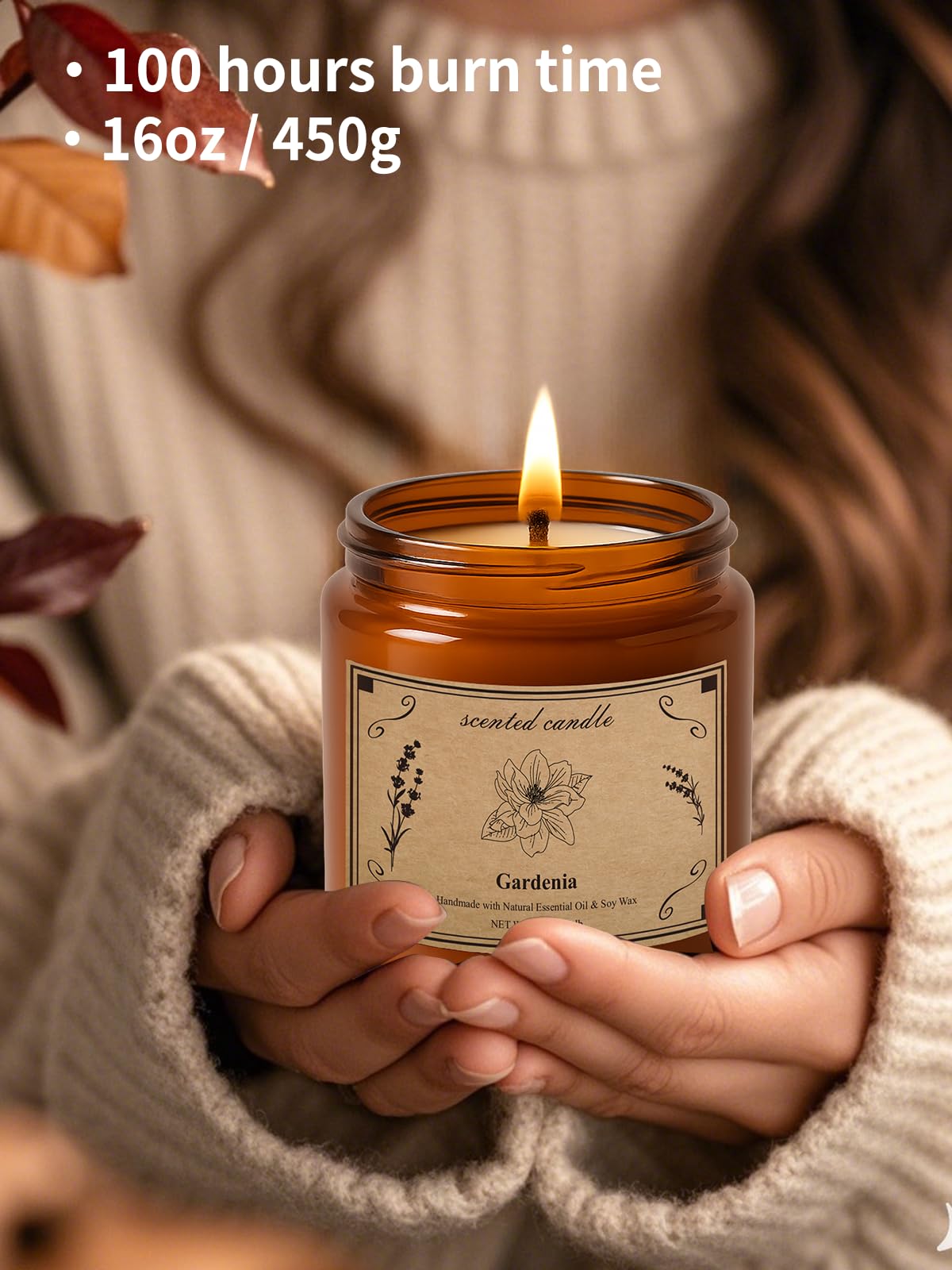 POOTES Gardenia candle packaged in kraft gift box, perfect for gifting.