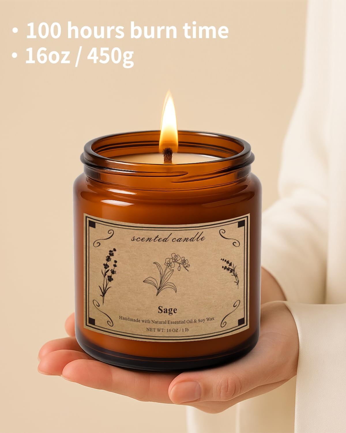 POOTES Sage Candle uses pure soy wax for a clean, eco-friendly burn.
