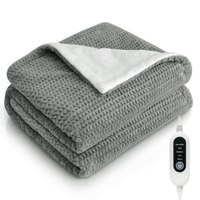Poouthym heated blanket throw with ultra-soft plush offers cozy couch comfort and inviting warmth.