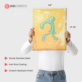 Angled display highlights 1.5 inch depth and ready-to-hang design