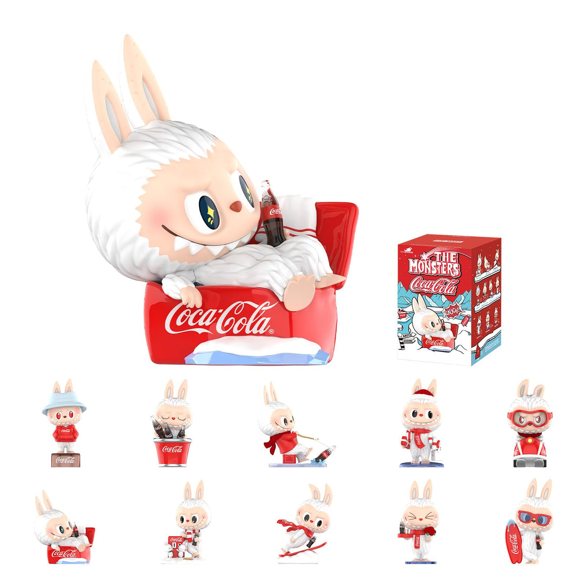 POP MART The Monsters Coca-Cola Series blind box front view, ideal for gifting.