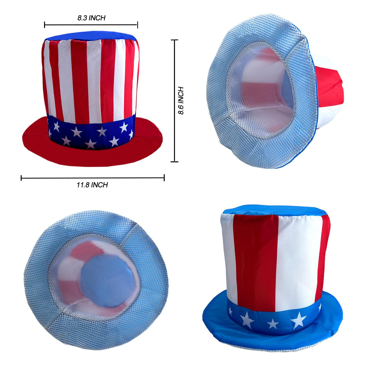 POPCIEL patriotic stars and stripes hat with comfortable fit for parties