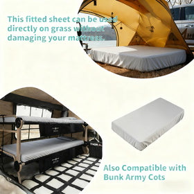 Popfavor army cot sheet suited for camping, guest cots, and trifold mattresses