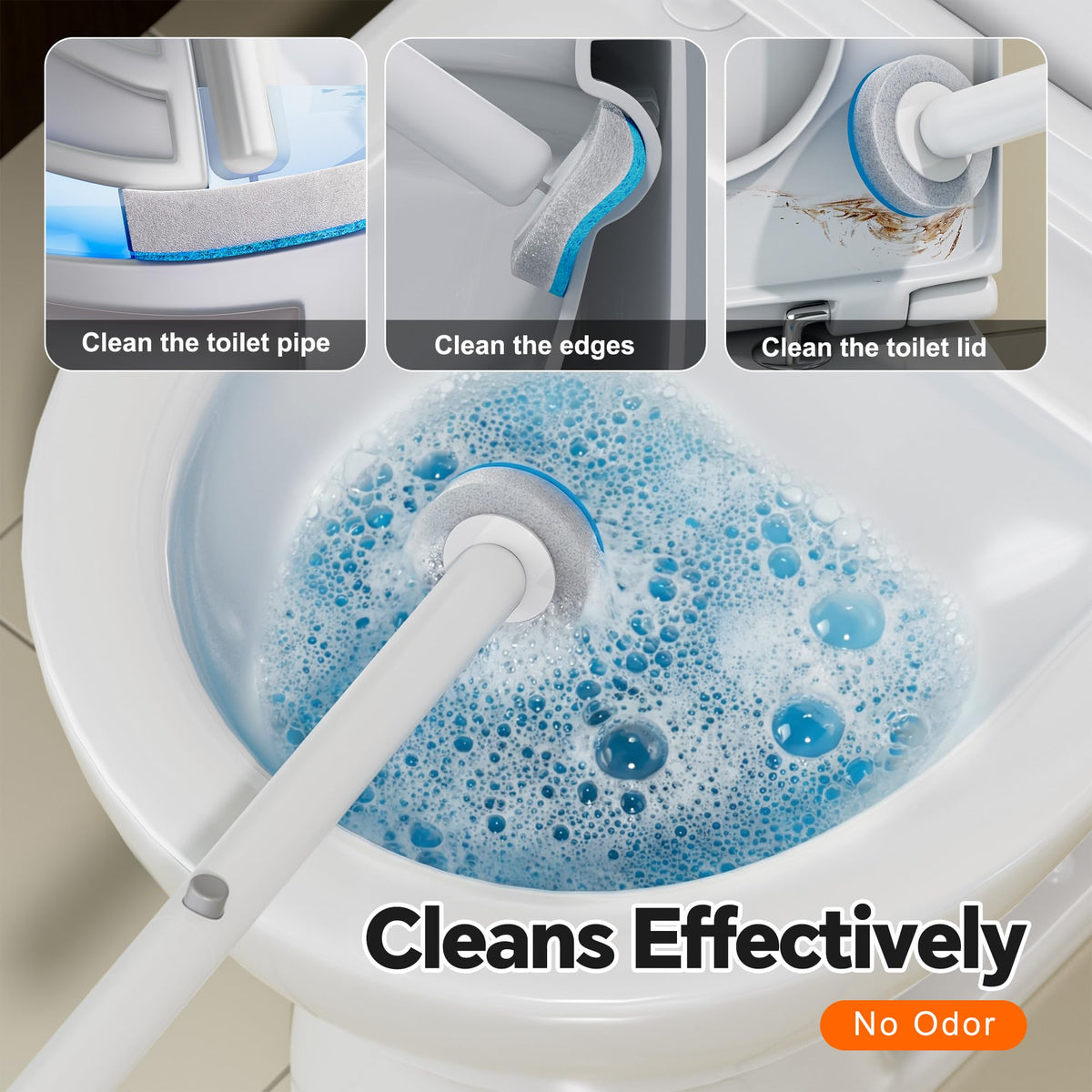 POPMOP toilet brush holder shown with slim, space-saving design.