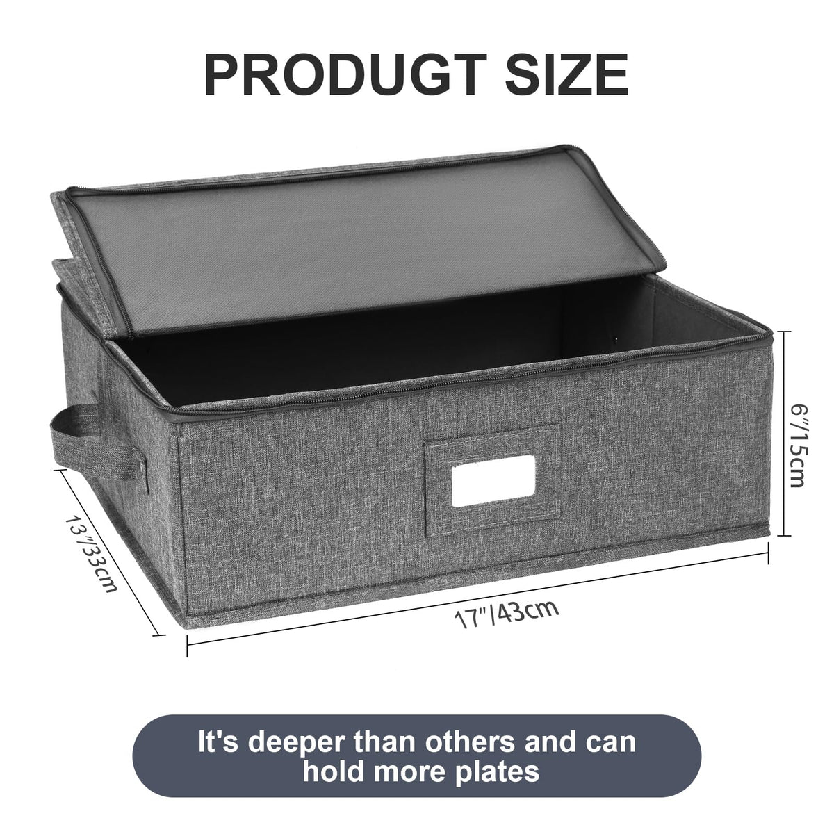 Popoly platter storage interior features five felt dividers to prevent chipping