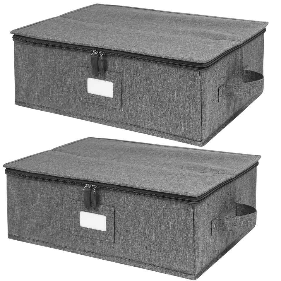 Popoly china storage hard shell 2-pack top view showing stackable design