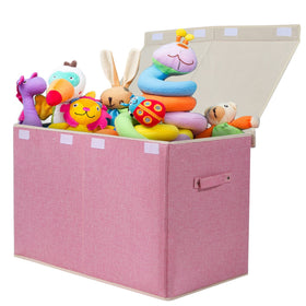 Popoly large toy box chest with flip-top lid keeps toys organized and accessible