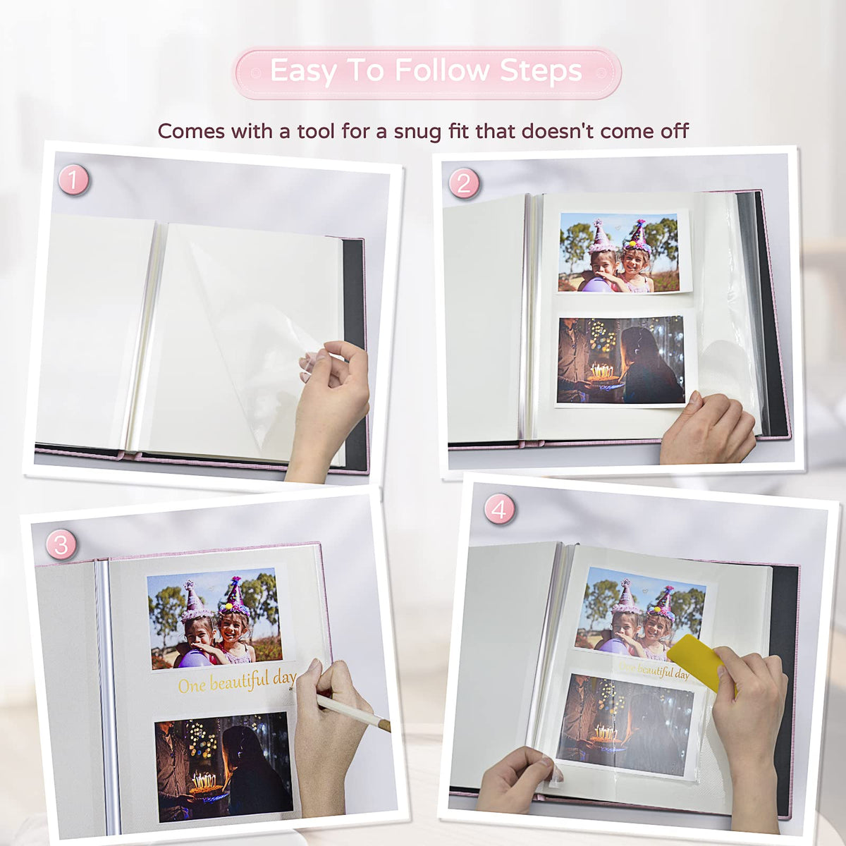 Popotop acid-free pages prevent oxidation and preserve images.