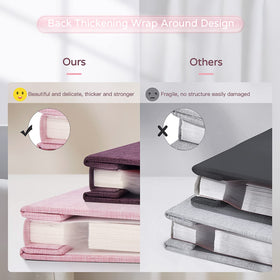 Popotop linen cover texture adds premium feel to keepsakes.