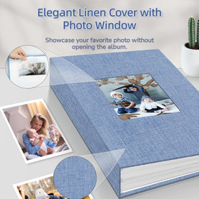 Popotop album showing 300 horizontal pockets for organized, easy-to-view family photos.