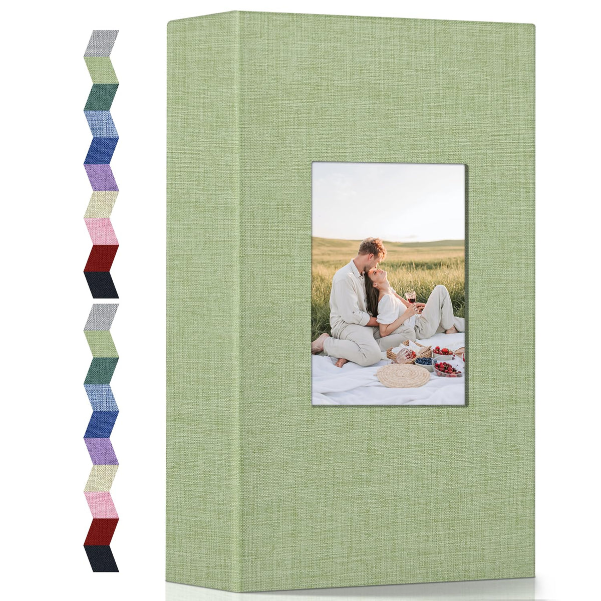Popotop photo album with cover window showing customizable memory display