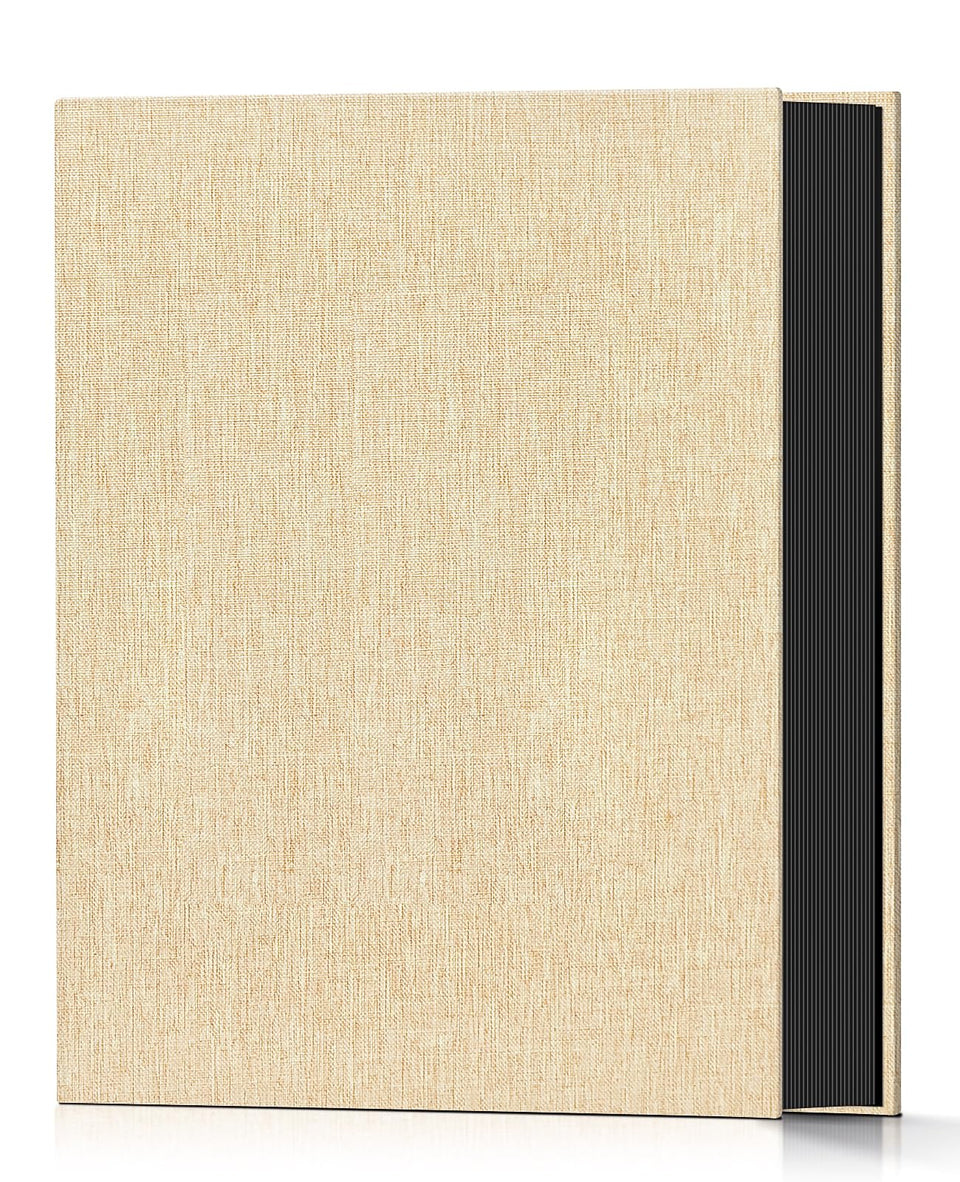 Popotop photo album cover with linen texture, elegant and gift-ready.
