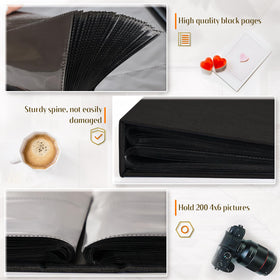 Acid-free, moisture- and dust-proof pages safeguard photos.