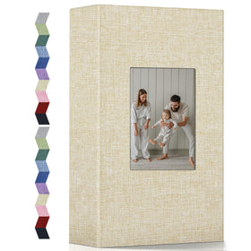 Popotop Photo Album linen cover close-up showing textured fabric and craftsmanship for a premium look