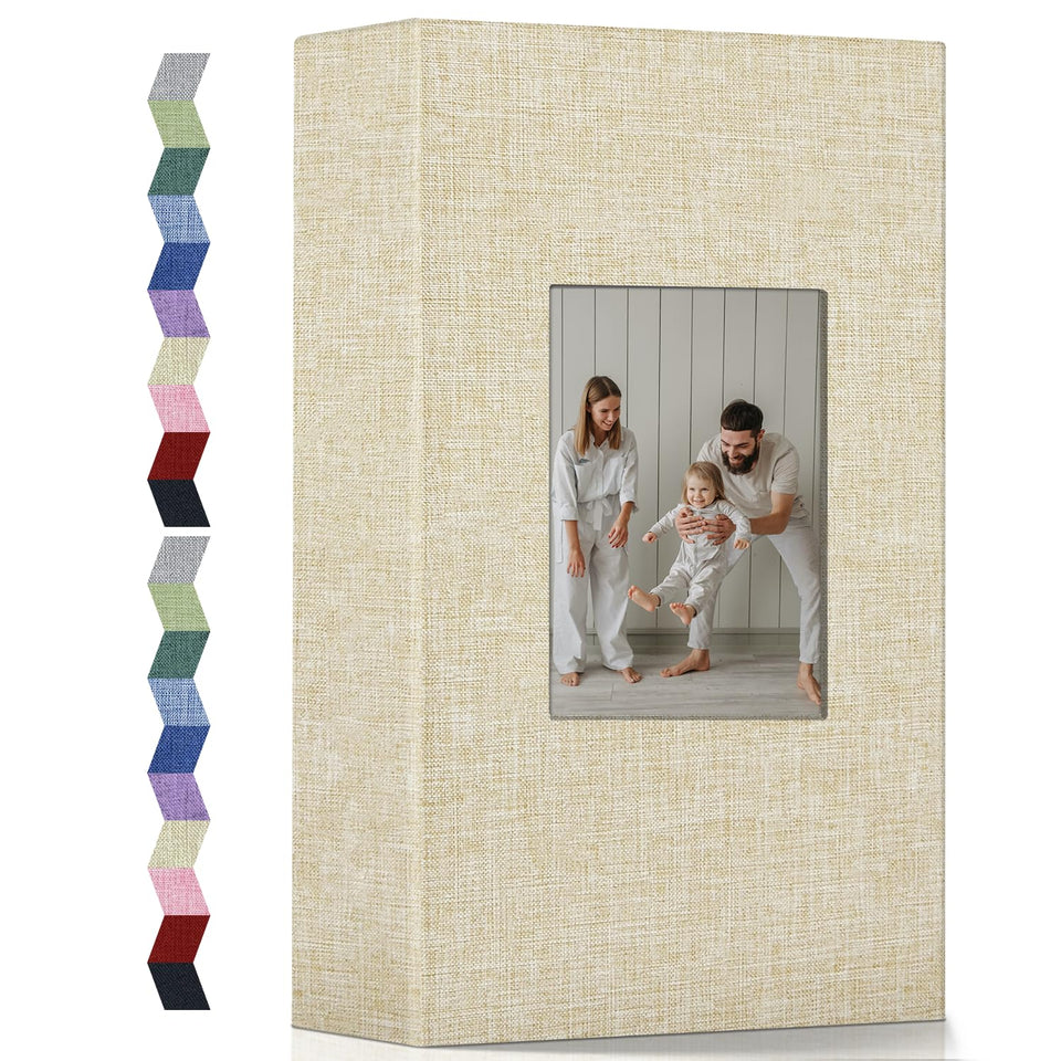 Popotop Photo Album linen cover close-up showing textured fabric and craftsmanship for a premium look