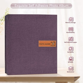 Popotop self-adhesive pages enable easy arrangement of 4x6 photos.