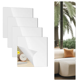 PopularLdo 6-pack 14x12 mirror tiles on wall create wider, brighter space.