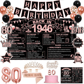 PopularLdo 80th birthday sash in rose gold and black for a regal look at celebrations.