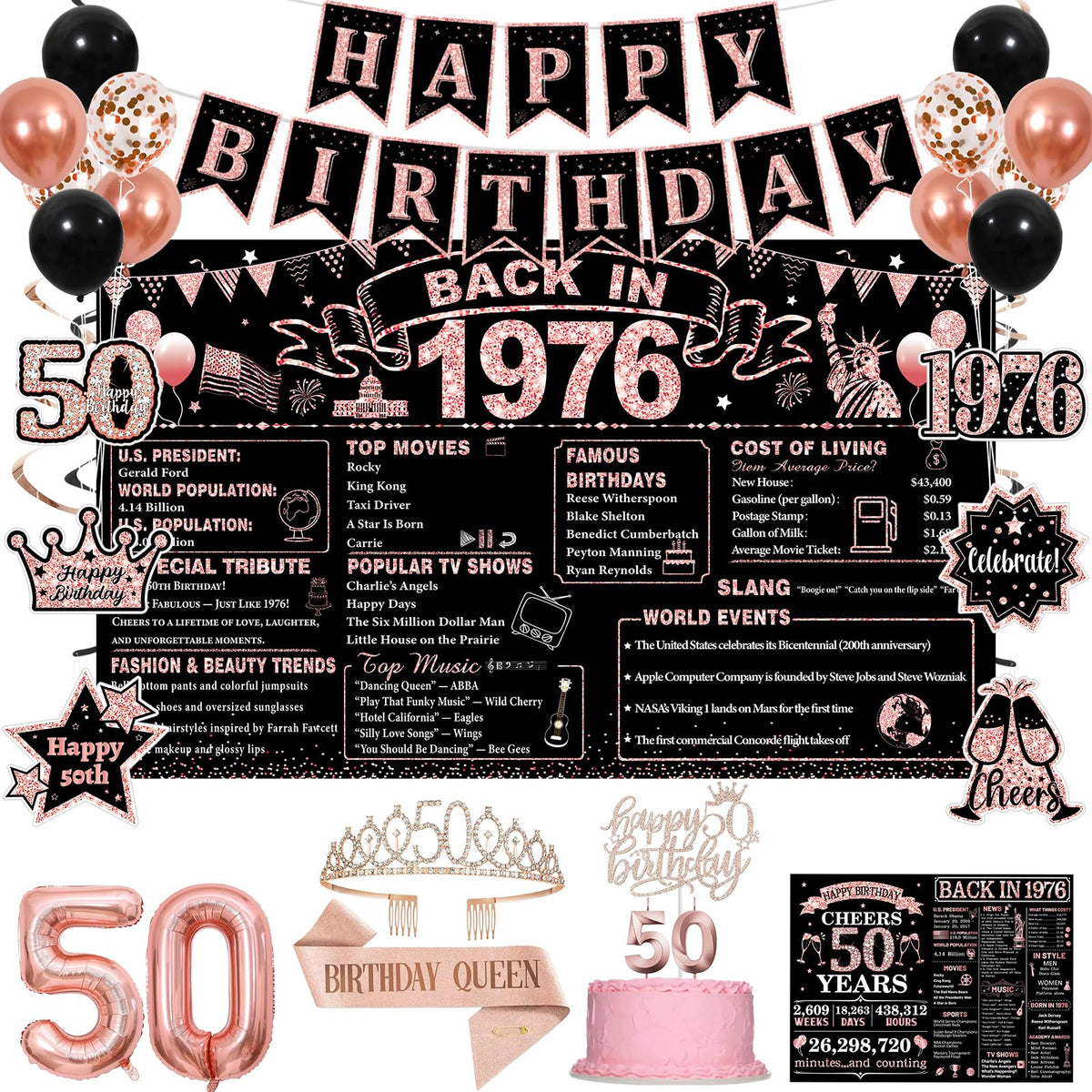 PopularLdo back in 1976 backdrop for stylish 50th birthday photos.