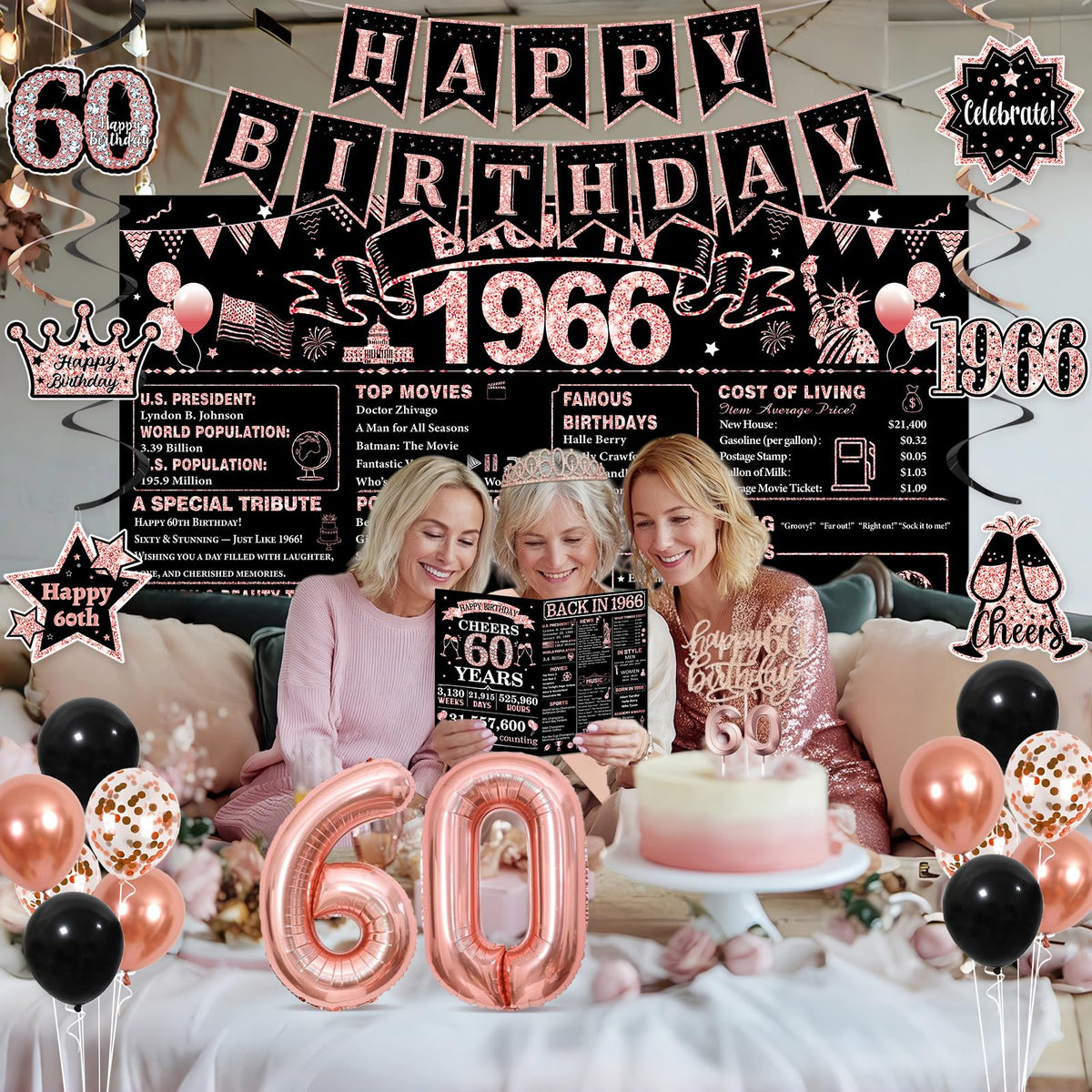 PopularLdo 60 foil balloons pop in photos with bold shine.