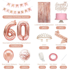 PopularLdo rose gold 60th sash—the elegant accessory for a regal birthday look.