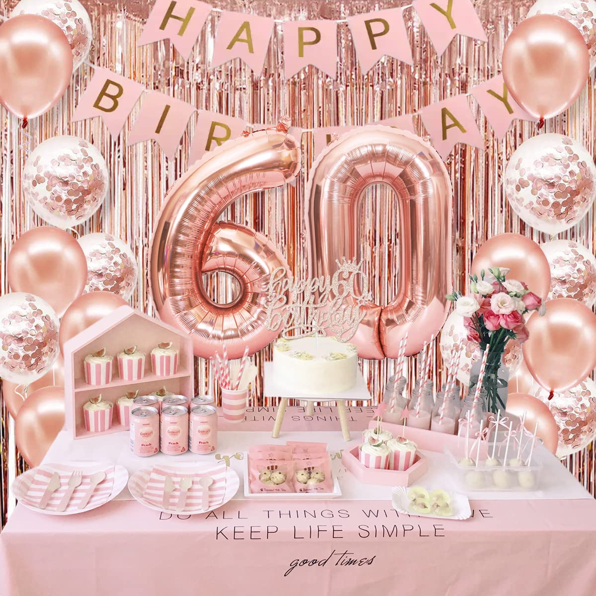 PopularLdo rose gold balloons set—mix of metallic and confetti balloons for vibrant celebrations.