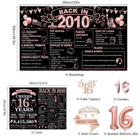 PopularLdo banner in black and rose gold enhances party decor