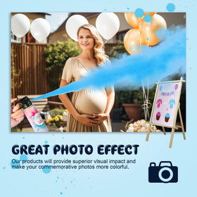 Popuparty blue color indicator on packaging bottom hides reveal until moment