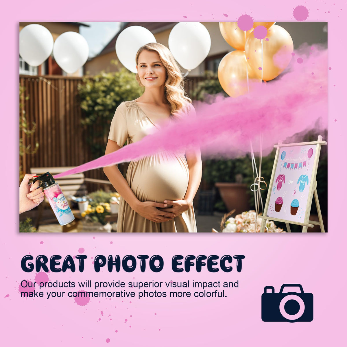 Popuparty confetti blast reaches up to 15 feet for vibrant post-worthy shots.