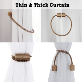 Porlau khaki tiebacks emphasize soft weave and snag-free curtain styling