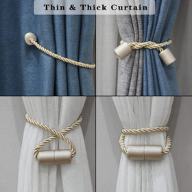 Porlau adjustable-length rope tiebacks fit thin sheers to thick curtains.